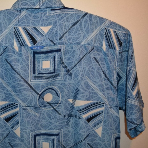 MATCH 1  Men's Hawaiian-Style Geometric Size XXL - Picture 7 of 8
